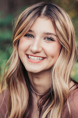 portrait of a smiling girl with dimples 