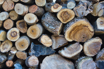 Stacked firewood for the fireplace