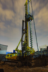 Drilling machine on a construction site