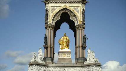 Chapel to Prince albert. Action. Most beautiful attraction of Park is memorial to Prince with details of highest art. Albert memorial chapel with gold statue and many fine details