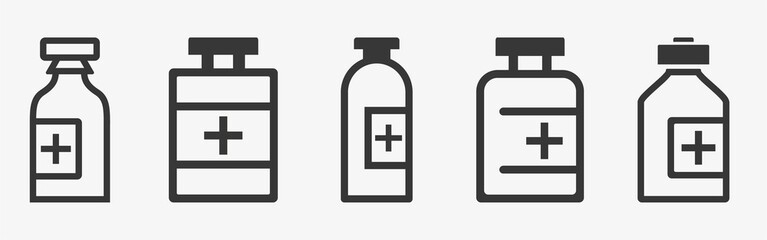 Fototapeta premium Set of Medicine Bottle icons vector