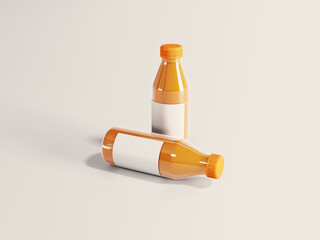 mockup 3d isolado de embalagem de garrafa de suco de laranja