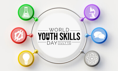 World Youth Skills Day (WYSD) is observed every year on July 15, aims to recognize the strategic importance of equipping young people with skills for employment and decent work. 3D Rendering