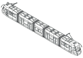 Subway train vector illustration on white background. Vector illustration set icon subway train.