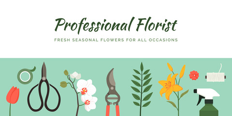 Professional florist service promotional banner