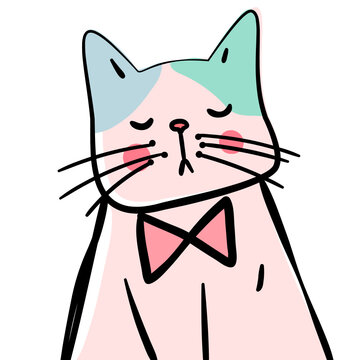 cat, illustration, kitten, 猫，插画