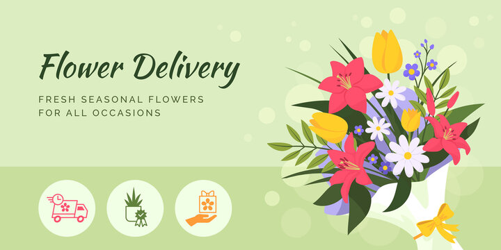 Flower delivery service promotional banner