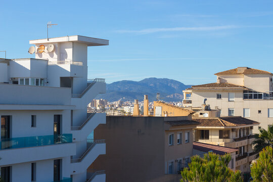 Panoramic View Of Can Pastilla, Majorca, Spain.