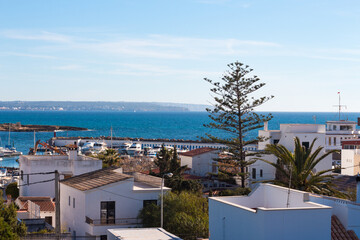 Panoramic view of Mediterranean sea at Coll den Rabassa, Majorca, Spain.