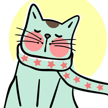 cat, illustration, kitten, 猫，插画