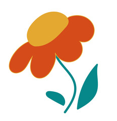 Element in the style of 1970s good vibes. Psychedelic fun element for design. Vector clipart in retro style. Use for printing, stickers, wallpaper, packaging, logos, decoration.