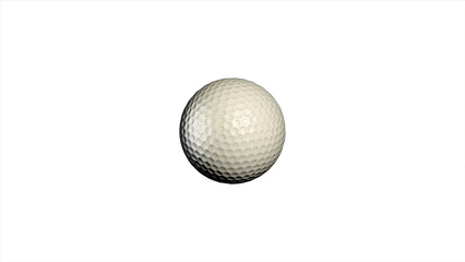 Golf ball rotating on white background. Golf ball animation