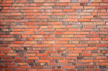 Obraz premium Old wall of red brick. Textured background. Copy space.