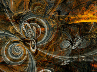 orange abstract fractal background 3d rendering illustration
