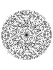 Circular pattern in form of mandala for Henna, Mehndi, tattoo, decoration. Decorative ornament in ethnic oriental style. 