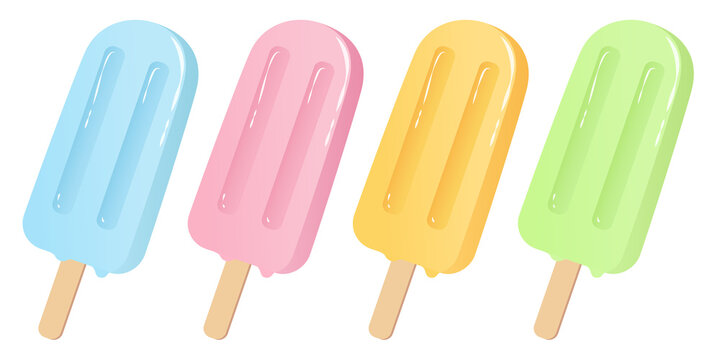 アイスキャンディーのセット_ベクターイラスト