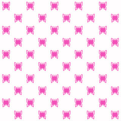 Netting abstract seamless pattern with butterfly. Cute grid Y2K background. Nostalgic 2000s vector print. Retro girly lattice backdrop 1990s style