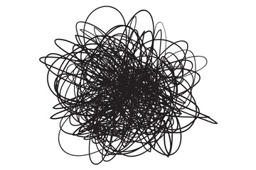 Chaos waved wallpaper. Chaotic pattern on white. Tangled texture with lines. Hand drawn dinamic scrawls. Background with lines and waves. Print for banners, posters, flyers and textiles