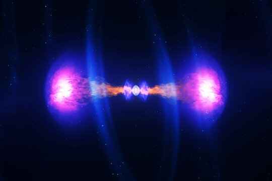 Neutron star on a dark background. Elements of this image furnished by NASA