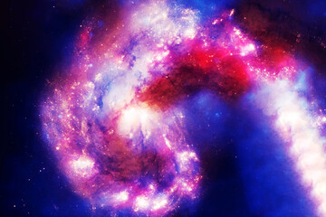 Beautiful, bright space nebula. Elements of this image furnished by NASA