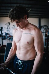 Fototapeta premium Portrait of a man in the gym