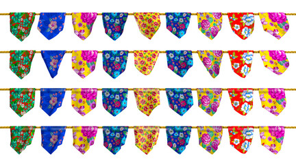 3d Flags, Festa Junina Illustration with Party June Festival Design and layout for Greeting Card or Holiday Poster. Festive Typographic