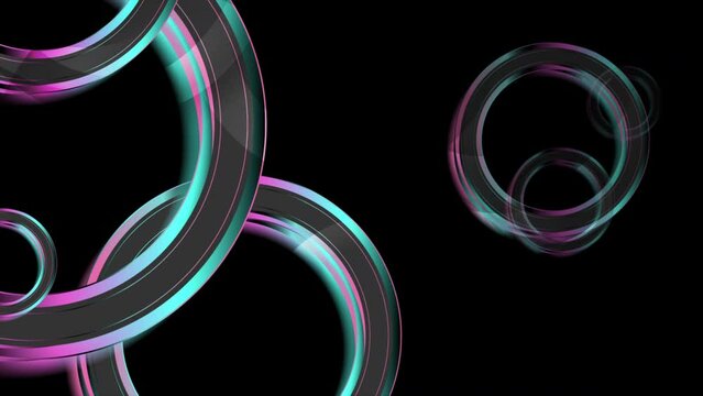 Blue and purple glossy circles abstract geometric concept motion background. Seamless looping. Video animation Ultra HD 4K 3840x2160