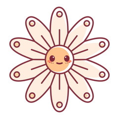 Isolated happy flower cartoon kawaii Vector illustration