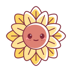 Obraz premium Isolated happy flower cartoon kawaii Vector illustration
