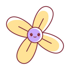 Isolated happy flower cartoon kawaii Vector illustration