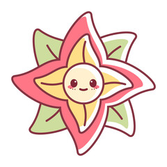 Isolated happy flower cartoon kawaii Vector illustration