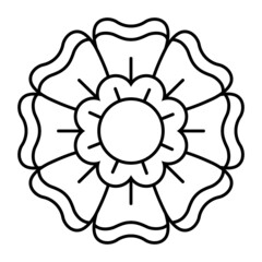 Isolated outline of a flower Vector illustration