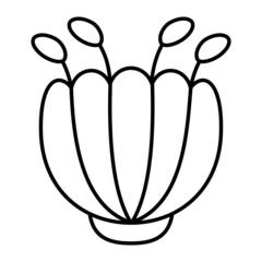 Isolated outline of a flower Vector illustration