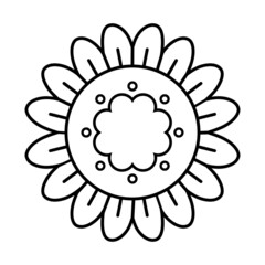 Isolated outline of a flower Vector illustration