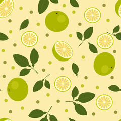Square seamless pattern with citrus fruits. Pomelo fruits and leaves. Vector pattern. Can be used for wallpaper, background, gift wrapping, fabric design and more
