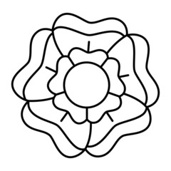 Isolated outline of a flower Vector illustration