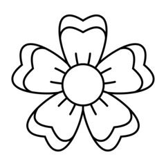 Isolated outline of a flower Vector illustration