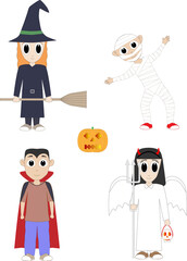 set of Halloween characters