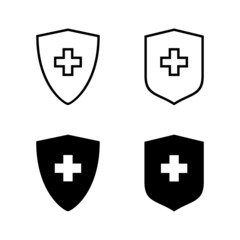 Fototapeta premium Health insurance icons vector. Insurance health document sign and symbol