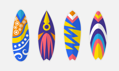 Summer sports flat sup board collection. - Vector.