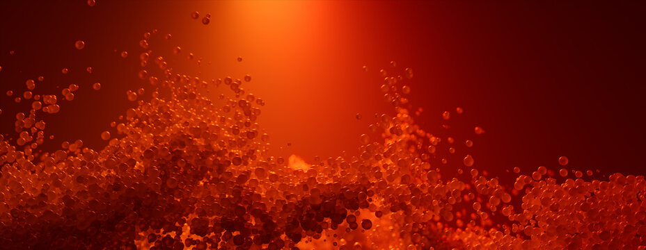 Contemporary Pharmaceutical concept with Red and Orange Atoms.