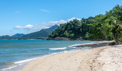 White sandy beach on a tropical island