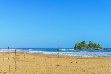 Playa Cocles, beautiful tropical Caribbean beach, Puerto Viejo, Costa Rica east coast and island Cocles