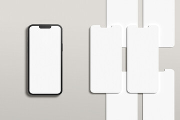 Smartphone mockup ui ux or app screen presentation