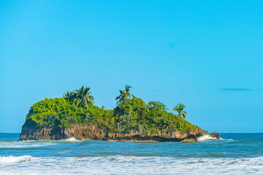 Playa Cocles, beautiful tropical Caribbean beach, Puerto Viejo, Limon province, Costa Rica east coast and island Cocles