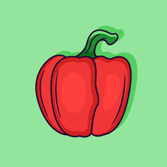 Red Pepper cartoon vector art illustration