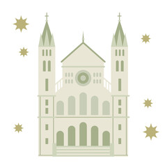 サンレミ聖堂のベクターイラスト　フランス