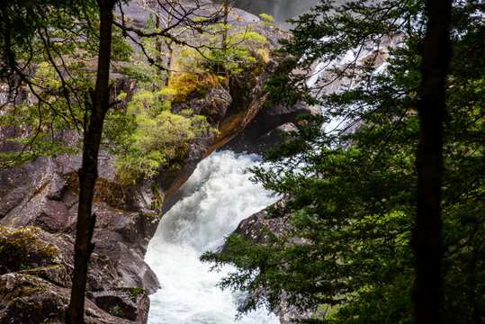 Los Cantaros waterfall, Blest Port, Rio Negro, Argentina.