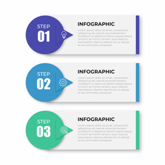 Vector infographic template with three steps or options. Illustration presentation with line elements icons. Business concept design can be used for web, brochure, diagram