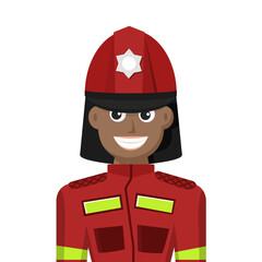 Colorful simple flat vector of firefighter, icon or symbol, people concept vector illustration.